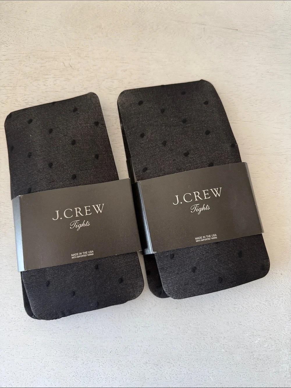 J.Crew Dotted Tights Black Size S — Set of 2